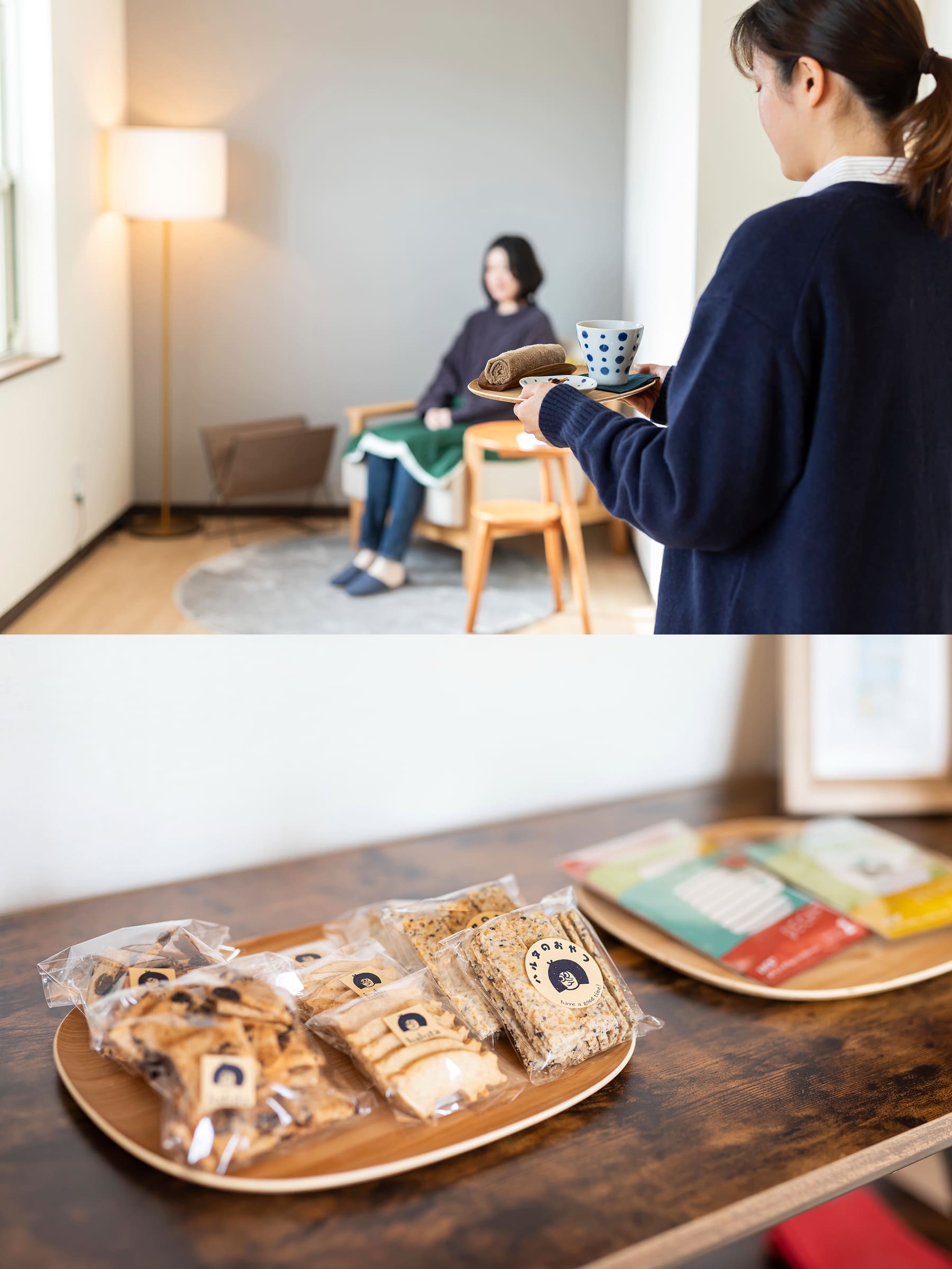 なるーくで用意しているお菓子とくつろぎのイメージ